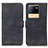 Leather Case Stands Flip Cover Holder K03Z for Vivo iQOO Neo6 5G Black