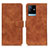 Leather Case Stands Flip Cover Holder K03Z for Vivo T2x 5G