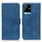 Leather Case Stands Flip Cover Holder K03Z for Vivo T2x 5G Blue