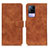 Leather Case Stands Flip Cover Holder K03Z for Vivo V21e 4G