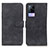 Leather Case Stands Flip Cover Holder K03Z for Vivo V21e 4G Black