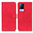 Leather Case Stands Flip Cover Holder K03Z for Vivo V21e 4G Red