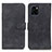 Leather Case Stands Flip Cover Holder K03Z for Vivo Y01 Black