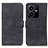 Leather Case Stands Flip Cover Holder K03Z for Vivo Y22 Black