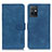 Leather Case Stands Flip Cover Holder K03Z for Vivo Y55s 5G Blue