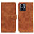 Leather Case Stands Flip Cover Holder K03Z for Vivo Y77e t1 Brown