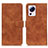 Leather Case Stands Flip Cover Holder K03Z for Xiaomi Civi 2 5G Brown