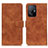 Leather Case Stands Flip Cover Holder K03Z for Xiaomi Mi 11T Pro 5G Brown