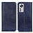 Leather Case Stands Flip Cover Holder K03Z for Xiaomi Mi 12 5G Blue