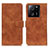 Leather Case Stands Flip Cover Holder K03Z for Xiaomi Mi 13T 5G Brown