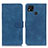 Leather Case Stands Flip Cover Holder K03Z for Xiaomi POCO C3 Blue