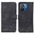 Leather Case Stands Flip Cover Holder K03Z for Xiaomi Poco C55 Black