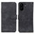 Leather Case Stands Flip Cover Holder K03Z for Xiaomi Poco C65 Black