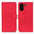 Leather Case Stands Flip Cover Holder K03Z for Xiaomi Poco C65 Red