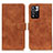 Leather Case Stands Flip Cover Holder K03Z for Xiaomi Poco X4 NFC Brown