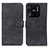 Leather Case Stands Flip Cover Holder K03Z for Xiaomi Redmi 10 India Black