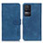 Leather Case Stands Flip Cover Holder K03Z for Xiaomi Redmi K50 5G Blue