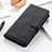 Leather Case Stands Flip Cover Holder K03Z for Xiaomi Redmi Note 11 4G (2021) Black