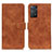 Leather Case Stands Flip Cover Holder K03Z for Xiaomi Redmi Note 11 Pro 5G Brown