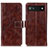 Leather Case Stands Flip Cover Holder K04Z for Google Pixel 6a 5G Brown