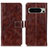 Leather Case Stands Flip Cover Holder K04Z for Google Pixel 8 Pro 5G Brown