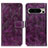 Leather Case Stands Flip Cover Holder K04Z for Google Pixel 8 Pro 5G Purple