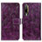 Leather Case Stands Flip Cover Holder K04Z for HTC Desire 22 Pro 5G Purple