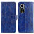 Leather Case Stands Flip Cover Holder K04Z for Huawei Honor 50 5G Blue