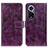 Leather Case Stands Flip Cover Holder K04Z for Huawei Honor 50 5G Purple