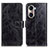 Leather Case Stands Flip Cover Holder K04Z for Huawei Honor 60 Pro 5G Black