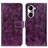 Leather Case Stands Flip Cover Holder K04Z for Huawei Honor 60 Pro 5G Purple