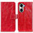 Leather Case Stands Flip Cover Holder K04Z for Huawei Honor 60 Pro 5G Red