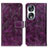 Leather Case Stands Flip Cover Holder K04Z for Huawei Honor 90 5G Purple