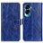 Leather Case Stands Flip Cover Holder K04Z for Huawei Honor 90 Lite 5G Blue