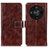 Leather Case Stands Flip Cover Holder K04Z for Huawei Honor Magic6 Lite 5G Brown