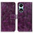 Leather Case Stands Flip Cover Holder K04Z for Huawei Honor X5 Plus Purple