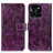 Leather Case Stands Flip Cover Holder K04Z for Huawei Honor X8b Purple