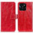 Leather Case Stands Flip Cover Holder K04Z for Huawei Honor X8b Red