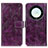 Leather Case Stands Flip Cover Holder K04Z for Huawei Honor X9a 5G Purple