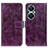 Leather Case Stands Flip Cover Holder K04Z for Huawei Nova 11i Purple