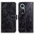 Leather Case Stands Flip Cover Holder K04Z for Huawei Nova 9 Pro Black