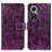 Leather Case Stands Flip Cover Holder K04Z for Huawei Nova 9 Pro Purple