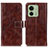 Leather Case Stands Flip Cover Holder K04Z for Motorola Moto Edge (2023) 5G Brown