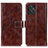 Leather Case Stands Flip Cover Holder K04Z for Motorola Moto G Power 5G (2023) Brown