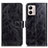 Leather Case Stands Flip Cover Holder K04Z for Motorola Moto G53 5G Black