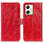 Leather Case Stands Flip Cover Holder K04Z for Motorola Moto G54 5G Red