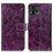 Leather Case Stands Flip Cover Holder K04Z for Motorola Moto G72 Purple