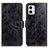 Leather Case Stands Flip Cover Holder K04Z for Motorola Moto G73 5G Black