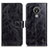 Leather Case Stands Flip Cover Holder K04Z for Nokia C21 Black