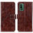 Leather Case Stands Flip Cover Holder K04Z for Nokia XR21 Brown